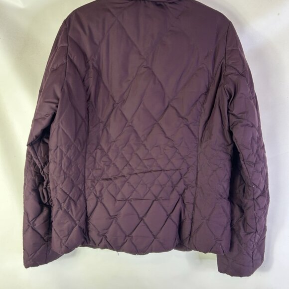Vintage 90s Down Fill Quilted Puffer Coat Purple - Picture 6 of 6